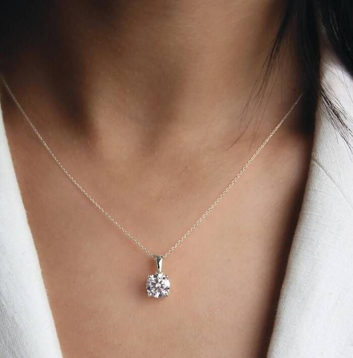 Radiant Solitaire Pendant Necklace