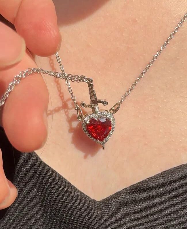 Heart & Sword Necklace