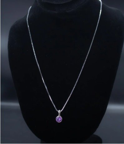 Amethyst Gemstone & Siver Sterling Pendant