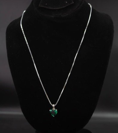 Sterling Silver Aquamarine Heart Pendant